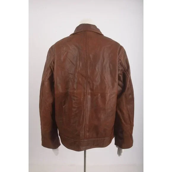 Zara ZW Womans Leather Bomber Jacket Coat Size XS Brown 5479/040 NWT - Picture 6 of 8